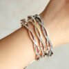 Japanese And Korean Diamond Wave Cross Hollow Gold Plated Bracelet Bracelets 8