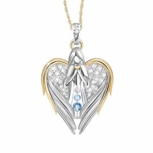 Gold Sliver Crystal Rhinestone Heart-shaped Design Angel Wings Sweater Chain Pendants Necklaces For Women Angle Girl Gift Necklaces Gold Sliver Crystal Rhinestone Heart-shaped Design Angel Wings Sweater Chain Pendants Necklaces For Women Angle Girl Gift Necklaces