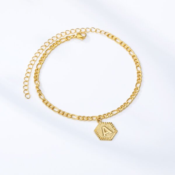 26  Alphabet Letter Anklet Gold Color Foot Chain Bracelet Bracelets 6