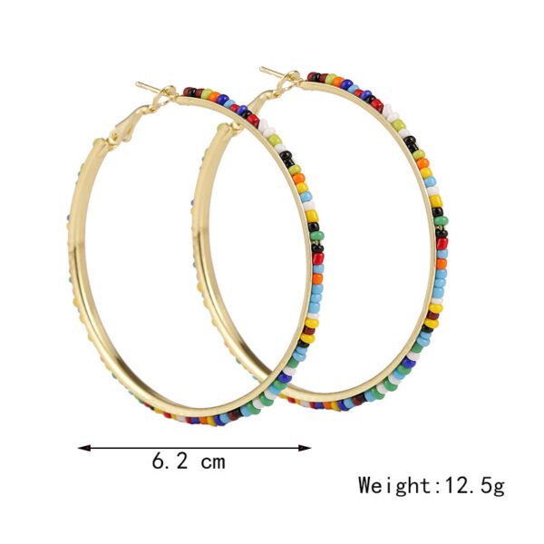 Geometric Handmade Rice Beads Heart Earrings Earrings 7