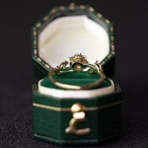 Floral Wedding Band For Women 18K 14K Gold S925 Silver Diamond Ring Rings