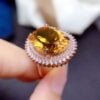 Large Grain Citrine Ring S925 Sterling Silver With Gold-plated Inlay Rings 10