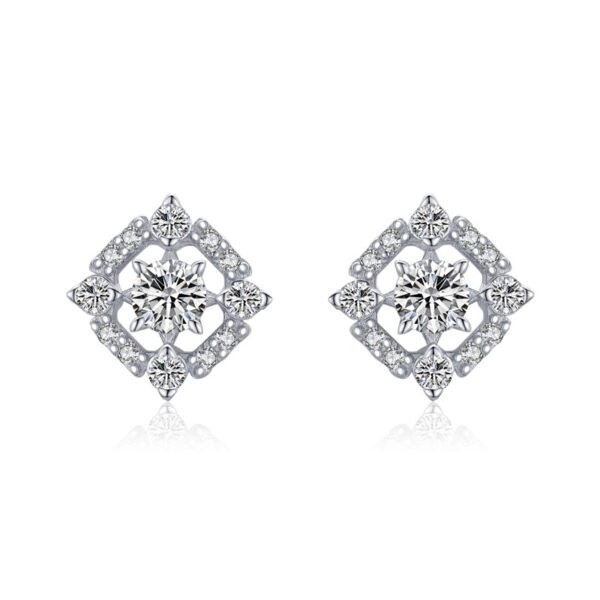 S925 Sterling Silver Geometric Diamond Stud Earrings Earrings 6