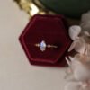 Silver Gold Plated Natural Blue Moonstone Ring Rings 11