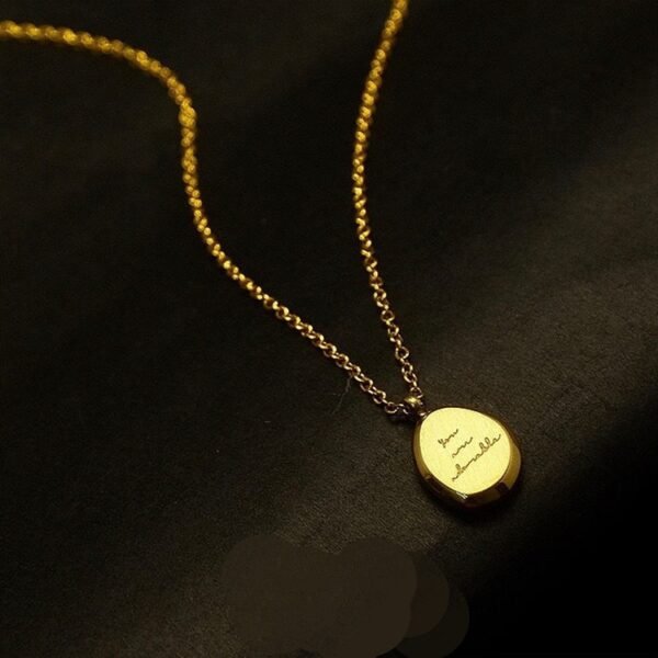 Titanium Steel Oval Gold Letter Necklace Female Clavicle Chain Necklaces 5