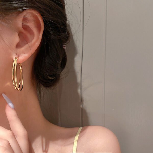 925 Silver Needle Geometric Circle Earrings Retro Temperament Earrings Earrings 6