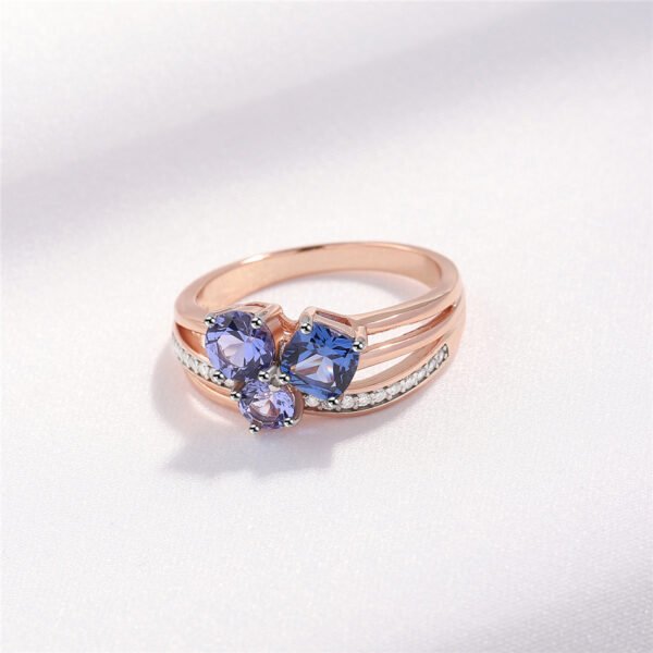 Sterling Silver Tan Sang Rose Gold Color Separation Plating Ring Rings 6