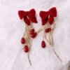 Super Cute Velvet Bow Earrings For Christmas Earrings 7