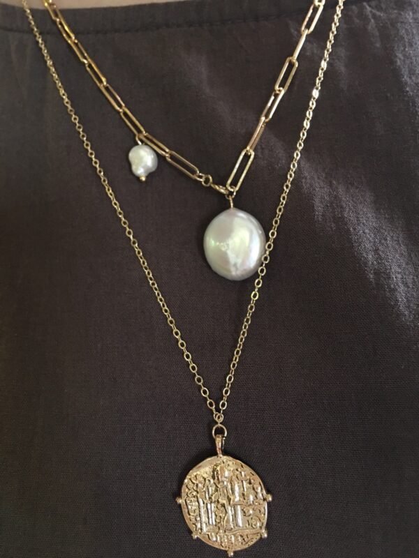Handmade 14K Note Gold Vintage Gold Coin Necklace Necklaces 7