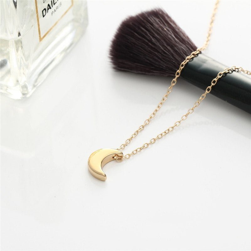 Cute Small Moon Pendant Necklace for Women Gold Color Chain Choker Necklace Bohemian Collar Jewelry Christmas Gift bijoux femme Necklaces 2