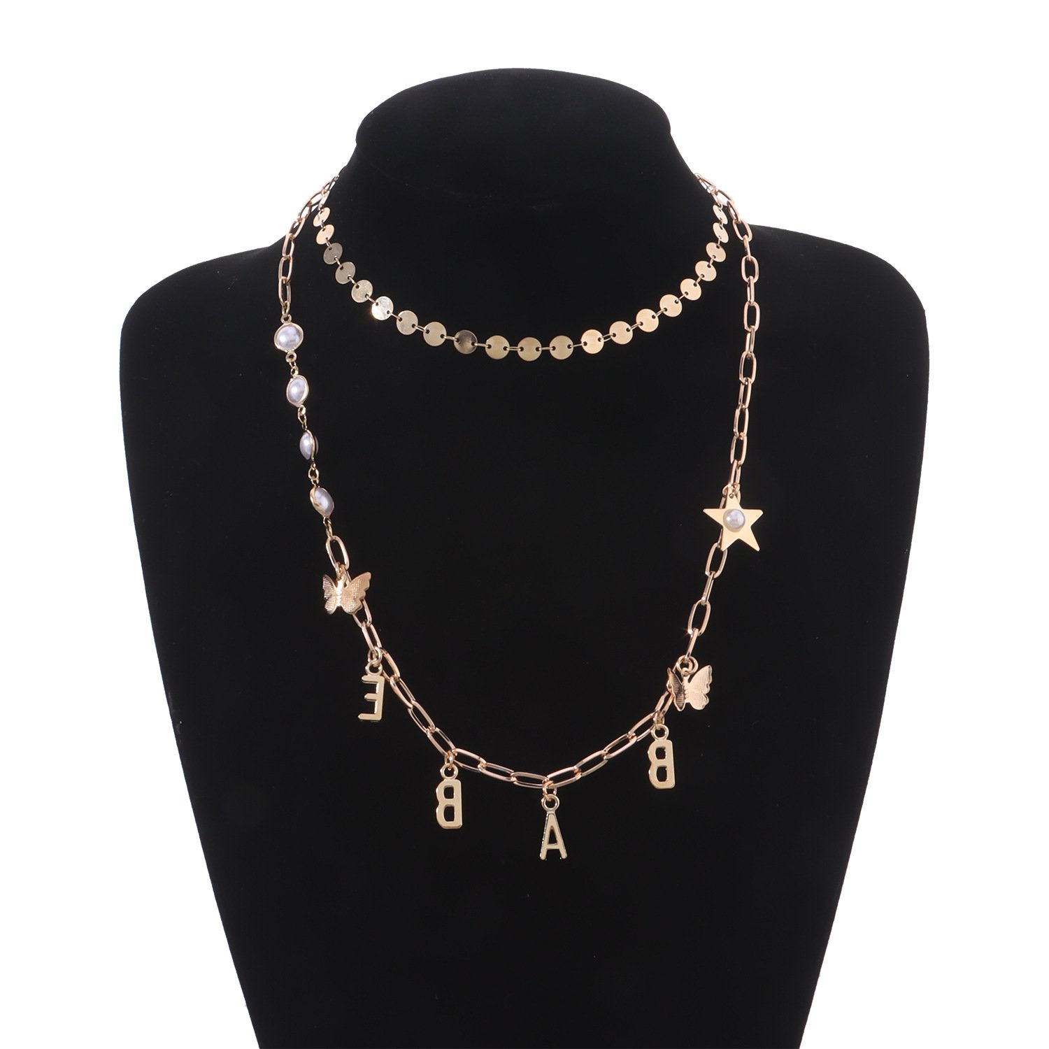 Geometric Trend Multi-layer Letter Star Necklace Bracelets 7 Geometric Trend Multi-layer Letter Star Necklace Bracelets 7