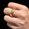 Hip Hop Simple 8mm Glossy Cuban Chain Ring Real Gold Plating Rings 15