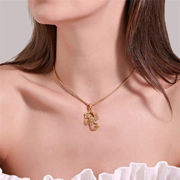 Gold Scorpion Necklace Personality Metal Hollow Sweater Chain Necklaces 3
