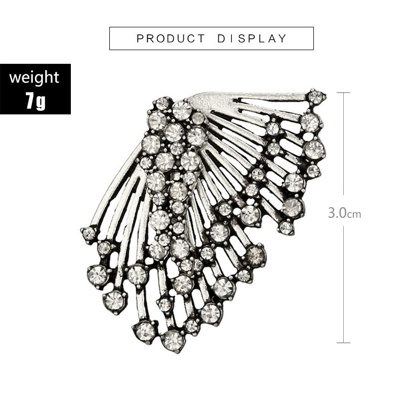 Alloy Diamond Wing Earrings Asymmetrical Multi-layer Stud Earrings Earrings 2