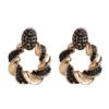Personality Inlaid Earrings Irregular Metal Earrings 14