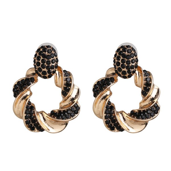 Personality Inlaid Earrings Irregular Metal Earrings 7
