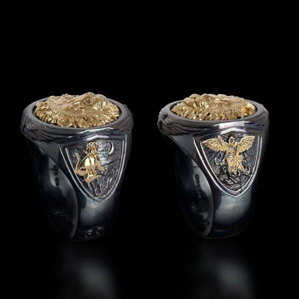 Men’s gold plated double creative lion jewelry Accessories 6