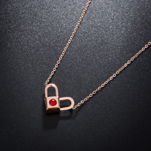 Titanium Steel Necklace Female Love Key Rose Gold Clavicle Chain One Multi-Band Jewelry Necklaces 3