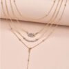 Fashionable Personality Women’s Full Diamond Five-pointed Star Eye Pendant Multi-layer Necklace Necklaces 10