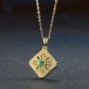 Natural Emerald 14K Gold Women’s Pendant Accessories 11