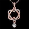 Elegant Heart Rose Gold Pendant Necklaces 12