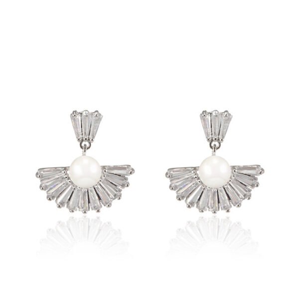 925 Silver Needle Stud Earrings Fashion Pearl Earrings 7