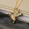 Niche Personality Bird Pendant Necklace Copper Plating 18K Gold Necklaces 13