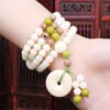pure natural couple models white jade Bodhi 108 lotus Accessories 15