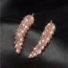 Zircon gold and silver leaf earrings Korean fashion ladies Earrings 17 Zircon gold and silver leaf earrings Korean fashion ladies Earrings 17
