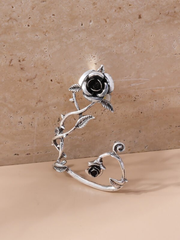 Flower-shaped Ear Buckle Alloy Texture Hollow Rubber Lacquer Rose Earrings Earrings 4