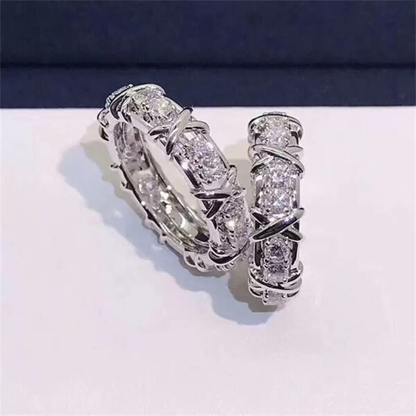 Women’s Gold Plated Sepia Set Zircon Ring Rings 5