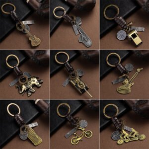 Women’s Fashion Vintage Handwoven Leather Keychain Accessories 3