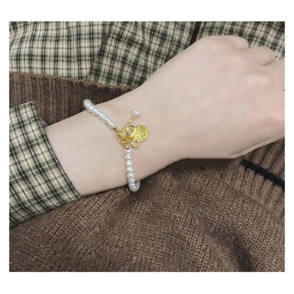 14K Gold Natural Pearl Bracelet Bracelets 6