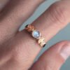 Moon Round Rose Gold Moonstone Ring Rings 7