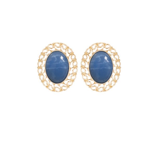 s925 silver pin blue stone earrings Earrings 5