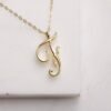 Gold 26 Old English Initial Letter Necklaces For Women Necklaces 16