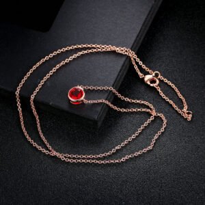 Necklace for Women Simple Style Cubic Zirconia Pendant Necklace Rose Gold Color Fashion Jewelry Birthday Gift Necklaces