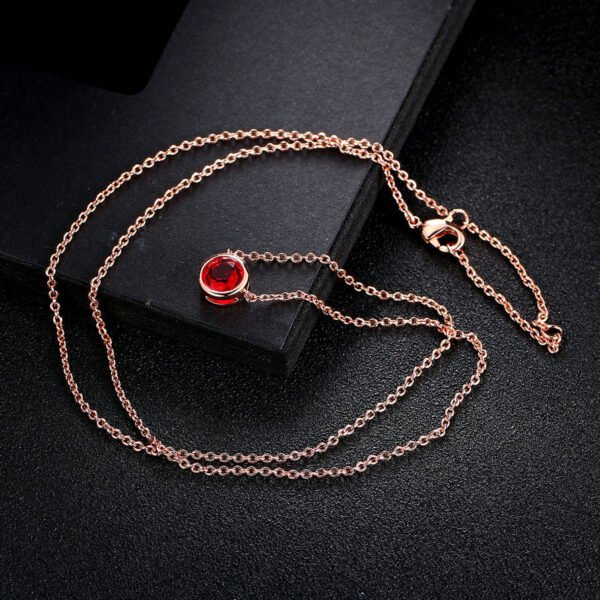 Necklace for Women Simple Style Cubic Zirconia Pendant Necklace Rose Gold Color Fashion Jewelry Birthday Gift Necklaces 3