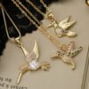 Niche Personality Bird Pendant Necklace Copper Plating 18K Gold Necklaces 12