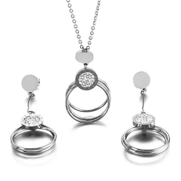 Fashion Round Women’s Stainless Steel Necklace Necklaces 4