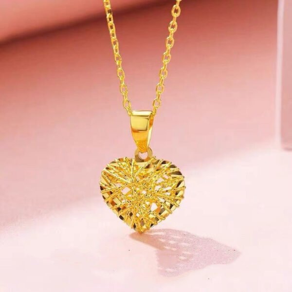 Genuine 18K Gold Necklace Pendant Pure AU750 Chain Hollow Necklaces 3