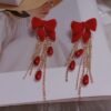 Super Cute Velvet Bow Earrings For Christmas Earrings 8