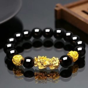 Gold-plated obsidian brave bracelet Bracelets