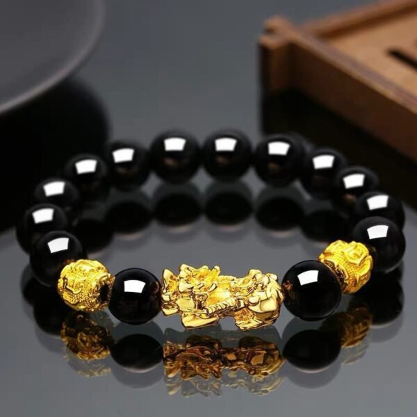 Gold-plated obsidian brave bracelet Bracelets 3