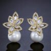 Fashion Creative Flower Pearl Inlaid Zircon Earrings Earrings 14 Fashion Creative Flower Pearl Inlaid Zircon Earrings Earrings 14