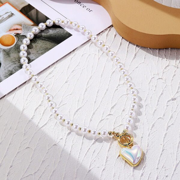 Heart Baroque Girt Pearl Pendant Necklace Gold Beads Pearl Choker Necklace For Women Mother’s Day Necklaces 5