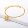 Initial Gold Letter Anklet Alphabet Pendants Jewelry Accessories 19