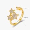 Fashion Simple Full Diamond Starry Copper Ring Rings 15