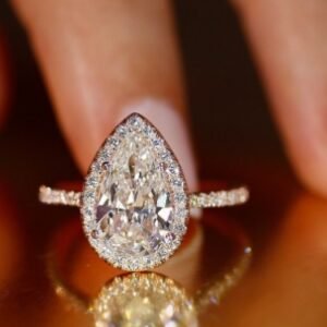 Electroplating White Gold Waterdrop Ladies Ring Rings