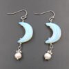 Natural Tigereye Moon Earrings Fashion OL Pearl Earrings AliExpress Amazon Sources Earrings 18